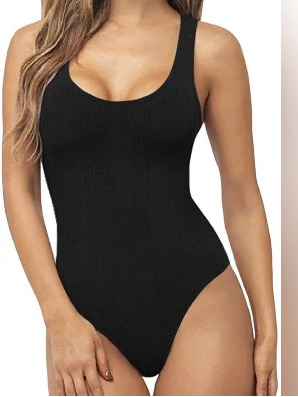 ☀️ Amazon ☀️ black ribbed bodysuit